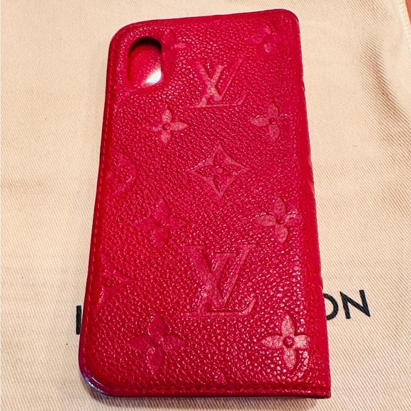 Louis Vuitton X/ Xs iphone folio case. Embossed red. - Picture 8 of 12